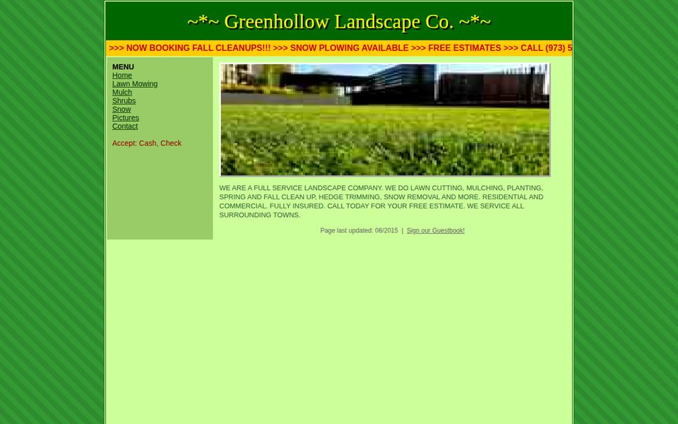 Before: dated landscaping website